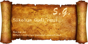 Sikolya Gyöngyi névjegykártya